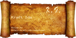 Kraft Ida névjegykártya
